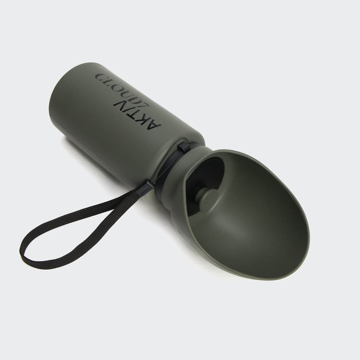 Foldable Dog Water Bottle – Dark Olive - Smiley Bark