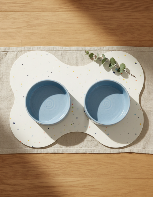 Smiley Bark Sky Blue bowl set with placemat