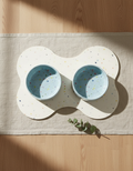 Smiley Bark Soft Blue bowl set with placemat