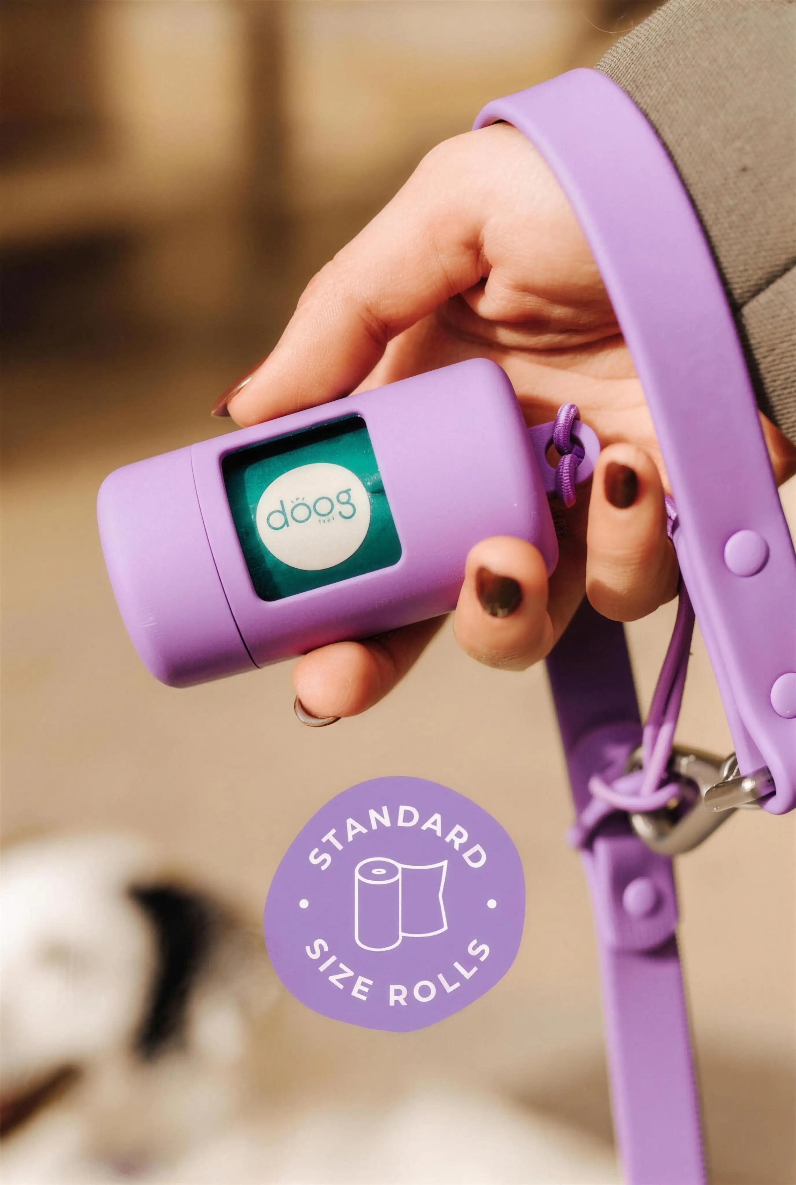 The Leash-Side Bag Holder — Turquoise, Violet & Fuchsia