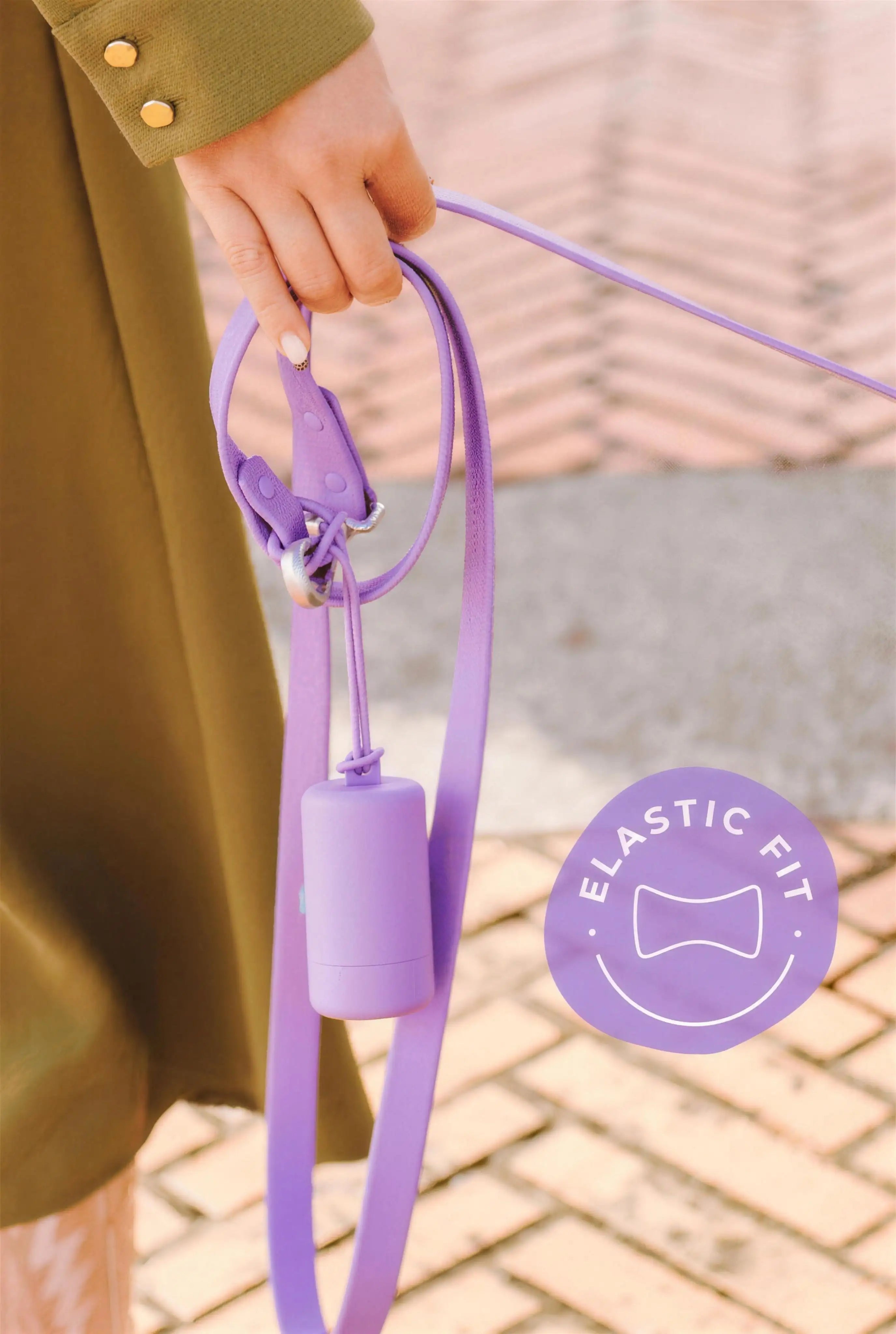 The Leash-Side Bag Holder — Turquoise, Violet & Fuchsia