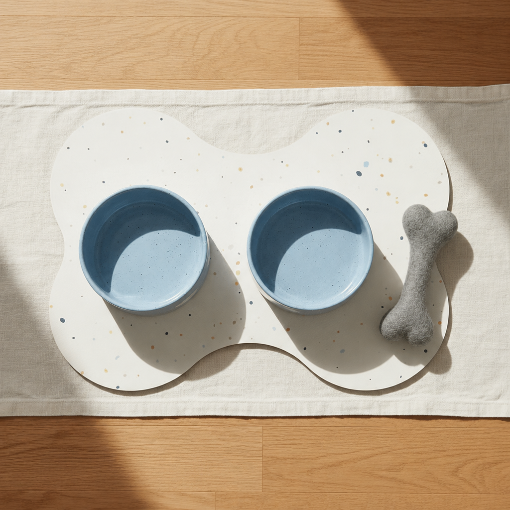 Large starter set, Cloud Sky Blue bowls, grey wool bone