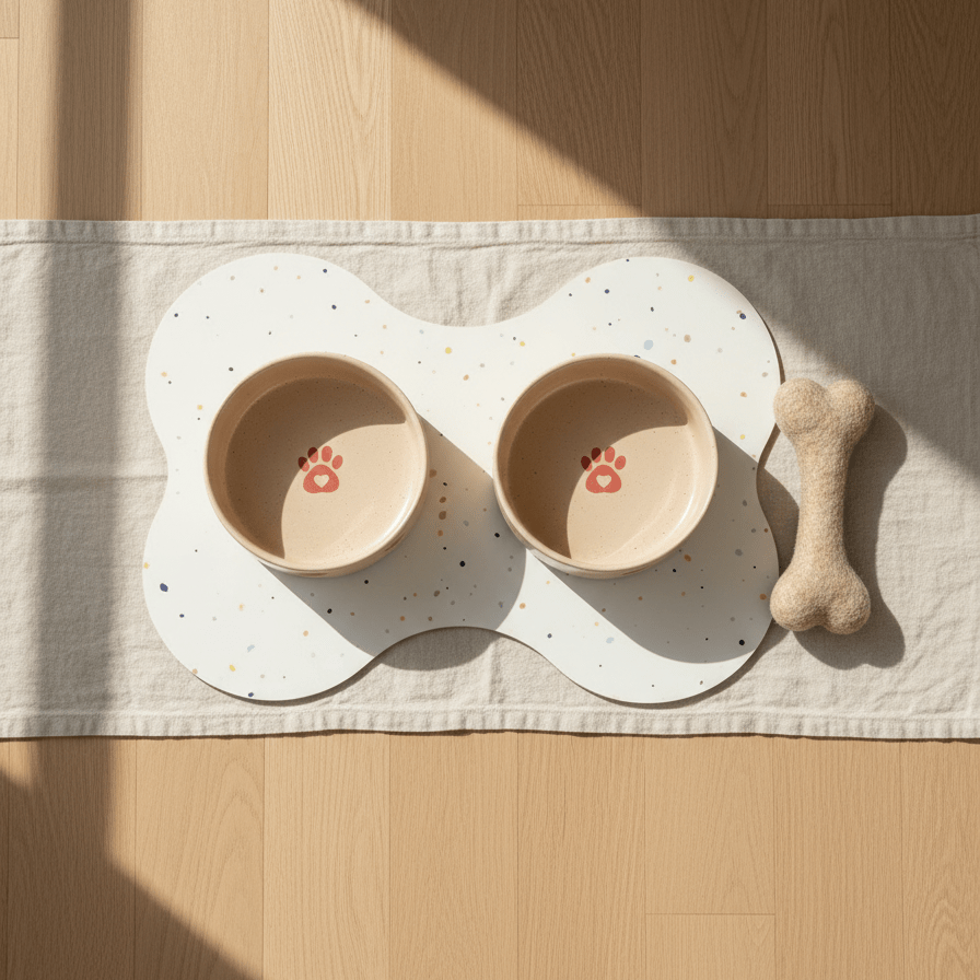 Cozy Hearts bakken van 16,5 cm met placemat en wollen bot van 20 cm