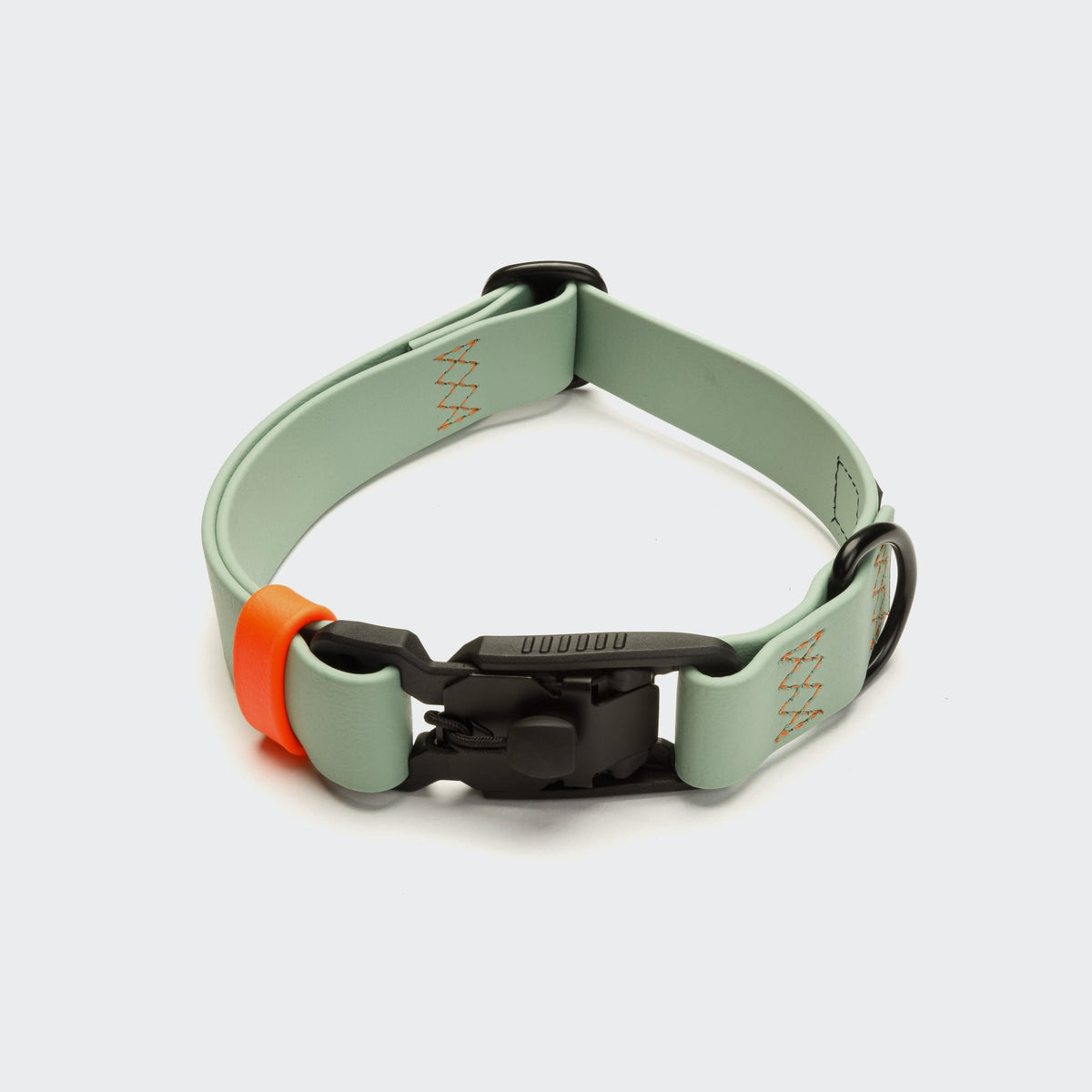Rascal BioThane Dog Collar – Mint and Neon Orange - Smiley Bark