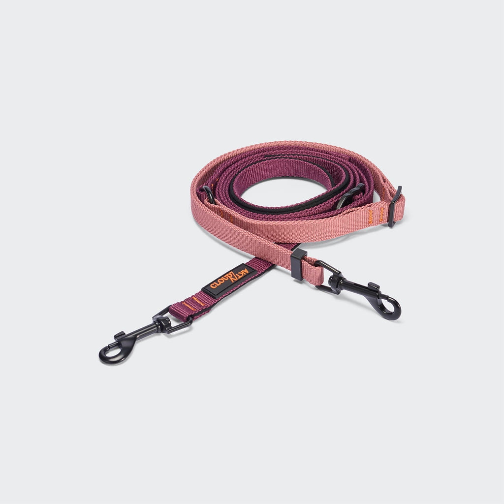 Restless Hands Free Dog Lead – Aubergine and Soft Rose - Smiley Bark