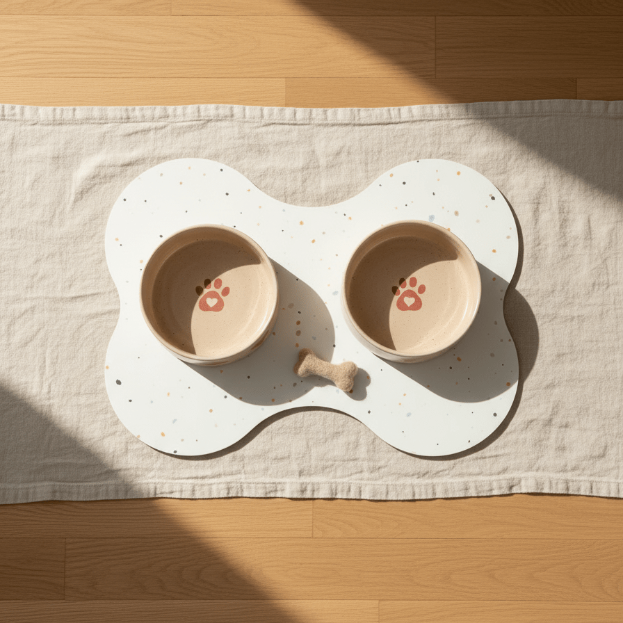 Cozy Hearts bakken, placemat en klein gevilt wollen bot als set